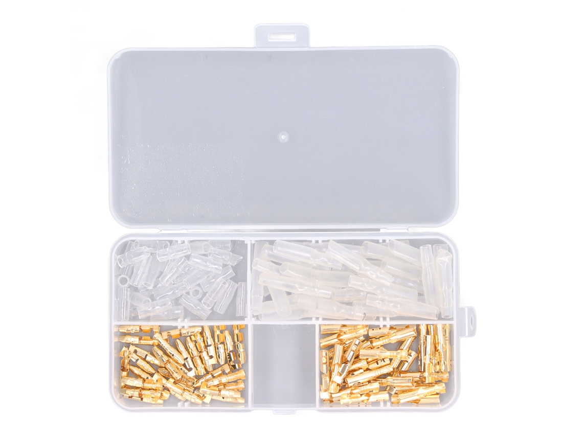 Yncm2026-kit De Conectores Para Moto 120 Piezas Terminales De Crimpeado 3.5mm Oro Con Cubierta Aislante