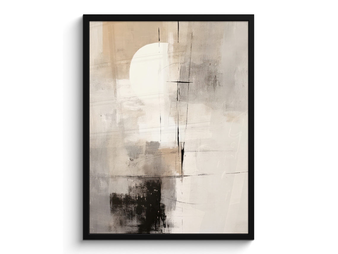 Póster Enmarcado Abstracto - Arte - Gris 60x80 Cm