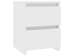 Mesita de noche 30x30x40 cm Madera contrachapada blanca MAISON EXCLUSIVE