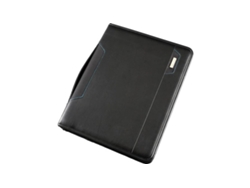 Carpeta Alassio Salerno con cremallera para documentos, piel sintética, negra, Jüscha (30015)
