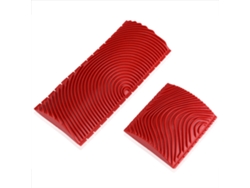 Juego De 2 Pinceles De Goma Con Textura De Madera Para Pintar Paredes, Color Rojo.