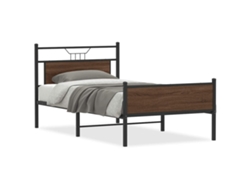 Maison Exclusive - Estructura De Cama Sin Colchón Roble Marrón 107x203 Cm