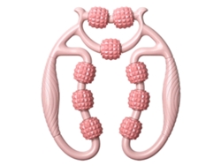 2026-rodillo De Masaje Para Musculos Con 9 Ruedas 360 Grados Y Pinzas Circulares Para Piernas Cuello Brazos Color Blanco Y Rosa Durazno