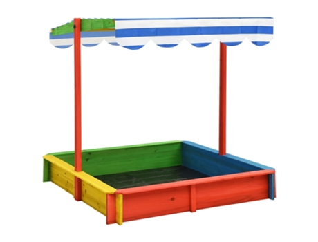 Arenero infantil tejado ajustable madera abeto multicolor UV50 VIDAXL