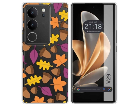 Funda Diseño Otoño para Vivo V29 5G TUMUNDOSMARTPHONE Silicona Multicolor