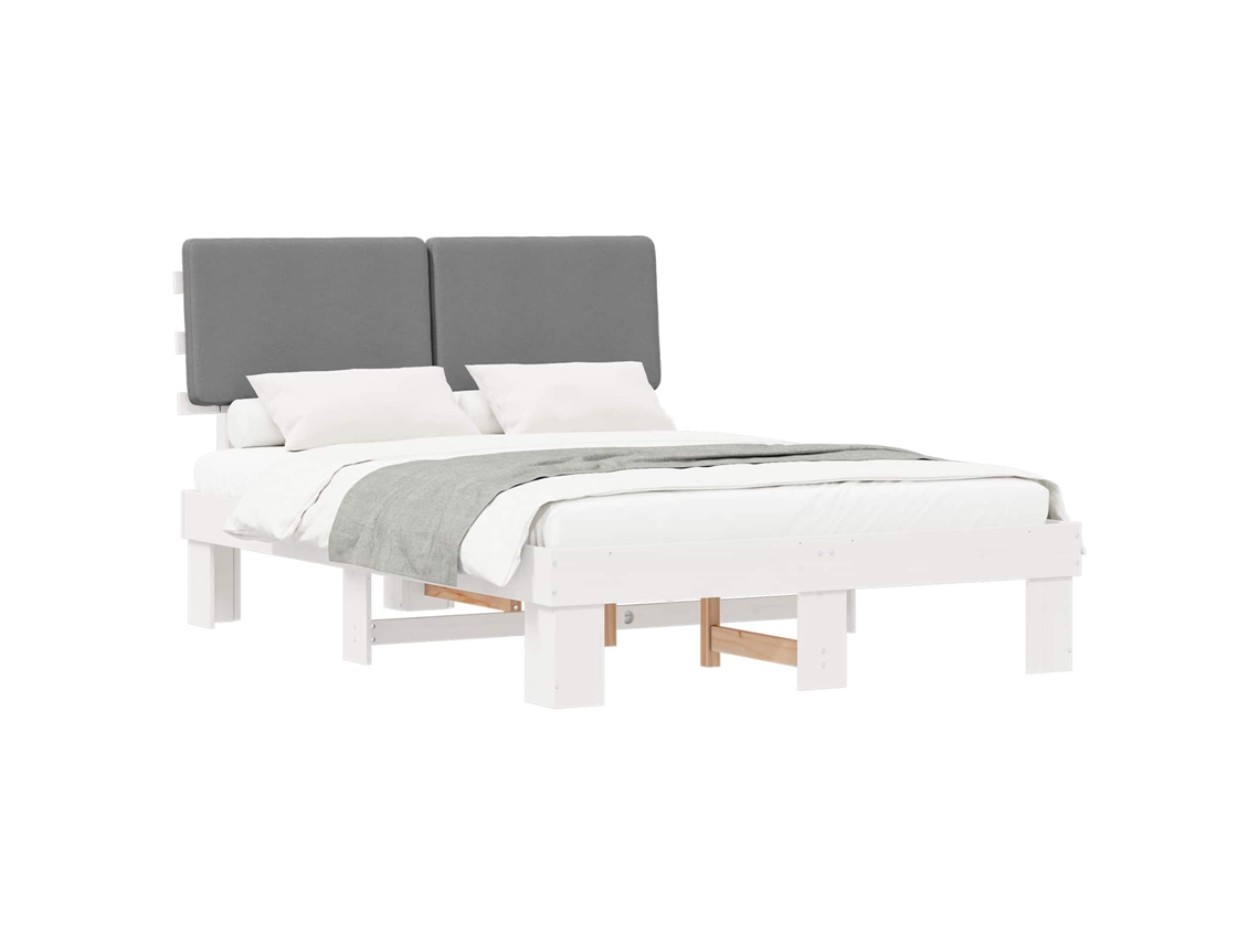 Maison Exclusive - Estructura De Cama Con Cabecera Tapizada Gris Claro