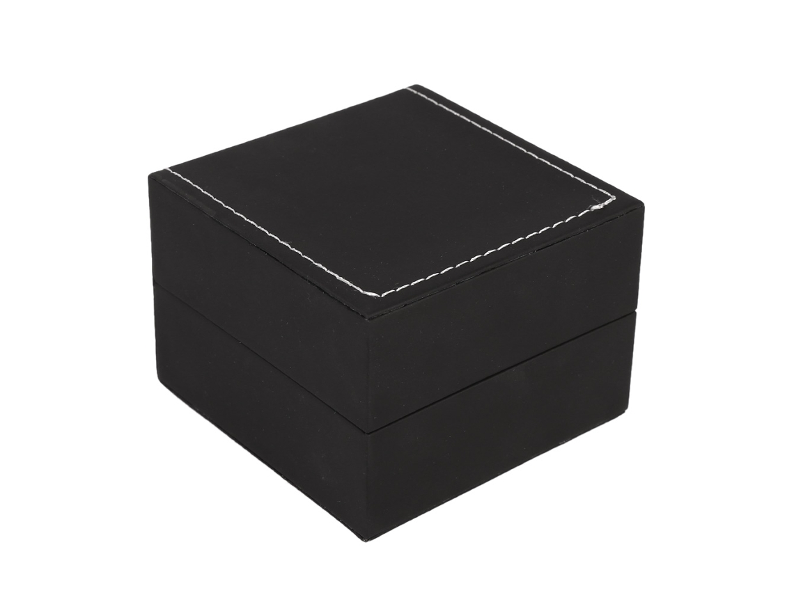 Caja De Regalo De Cuero Sintético Negro Para Guardar Pulseras Y Joyas.