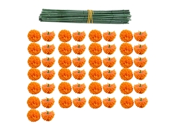50 Flores Artificiales De Caléndula Naranja Para Decoración De Fiestas, Manualidades Y Hogar.