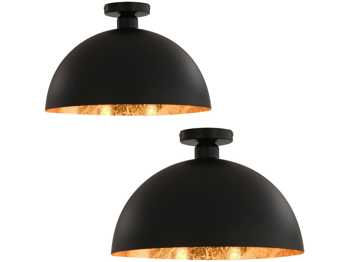 Conjunto 2 Lámpara de techo VIDAXL Negro Metal