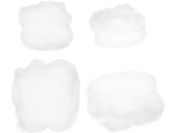 Juego de 4 adornos para bodas, forma de nube, algodón blanco, 3D, colgantes, pequeños, compactos, reutilizables, GOKOCO