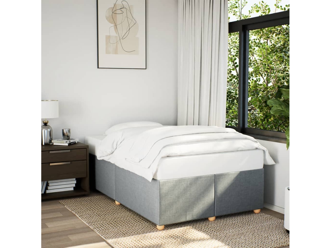 Estructura De Cama Sin Colchón Tela Gris Claro 120x200 Cm
