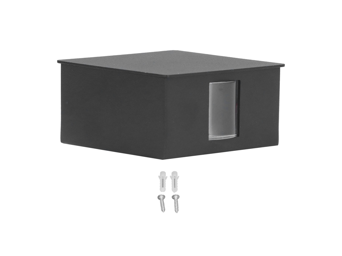 Lámpara De Pared Led Beam Square Design Retro Warm Light 3w Aluminio Ac85-265v Hotel Negro
