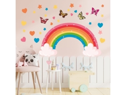 2026-stickers De Pared Arcoíris Estrellas Para Niñas Decoración De Habitación Infantil