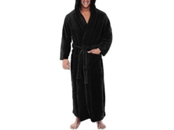 Traje De Baño Largo Con Capucha De Felpa Suave Para Hombre, Invierno 2024