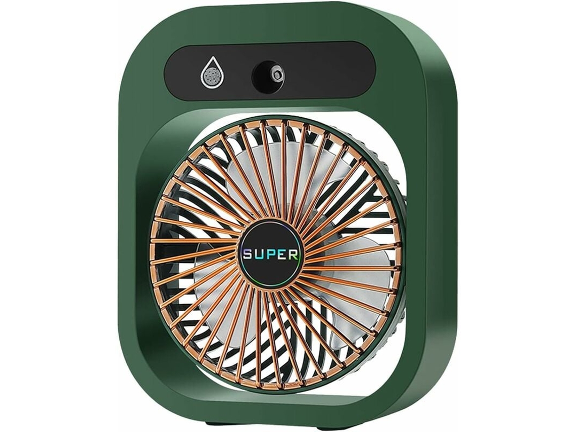 Ventilador nebulizador portátil recargable por USB con 3 velocidades para camping, hogar y escritorio CXC