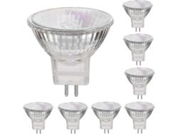 Rebe-lámparas Halógenas 12v 20w/35w/50w Base Gu5.3 Blanco Cálido Regulable Paquete De 8 35w Gu5.3-mr 16