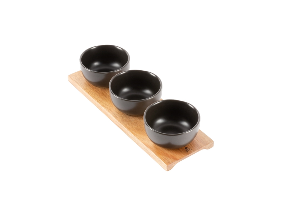 Juego de 3 Cuencos con Tabla de Madera SCALPERS