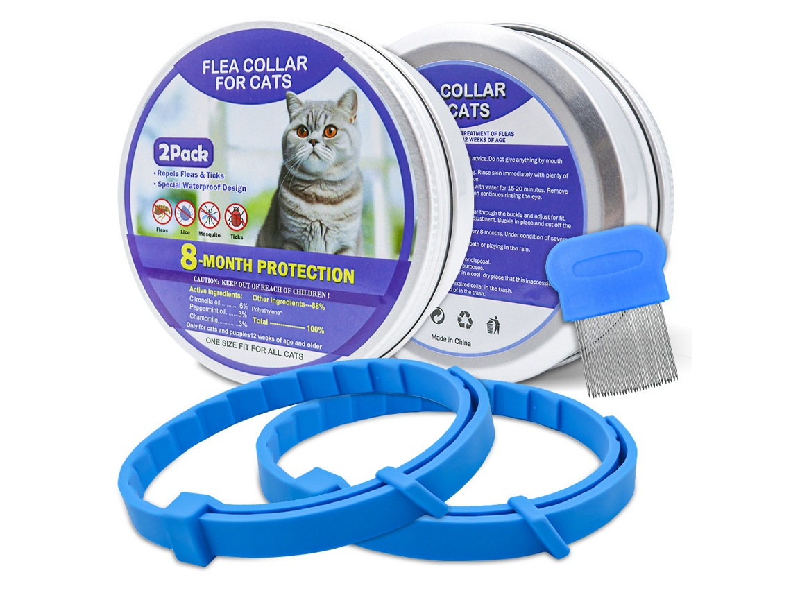 Colar Antiparasita Inovarea Para Gatos (4 Unidades), Proteção Eficaz Contra Pulgas E Garrapatas Por Até 8 Meses.