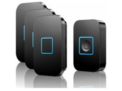 Timbre Inalámbrico, Conjunto Inalámbrico, Alcance De 400 M, Resistente Al Agua Ip55, Con 3 Receptores Enchufables, 60 Melodías Y 5 Niveles De Volumen. Brilvibe_gsg
