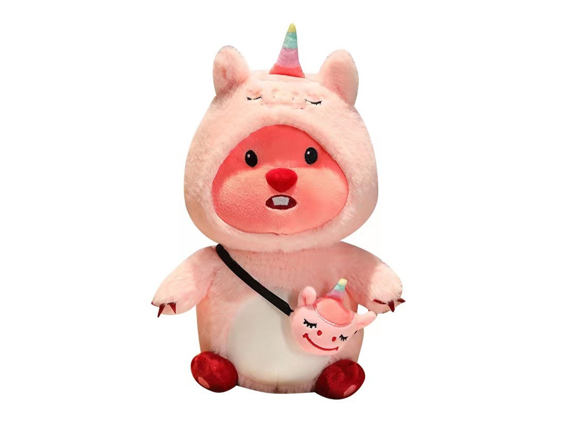 Peluche Suave, Esponjoso Y Agradable Al Tacto, Adorable Muñeca De Peluche Rosa, 30 Cm.