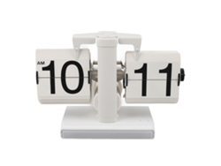 2026 Store-reloj De Mesa Retro Digital Con Volteo Automático, Luz Ambiental Led, Funciona Con Pilas, Decoración Hogar Oficina Blanco