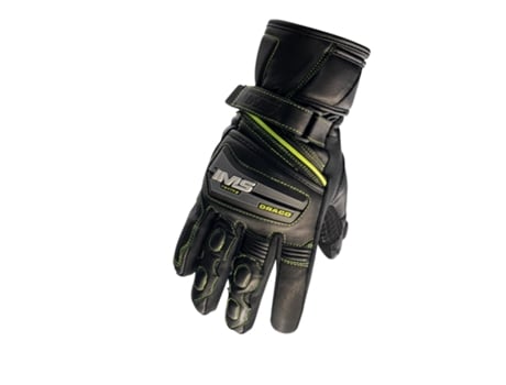 Guante IMS Motociclismo Draco Hombre Negro Amarillo Neón (S)