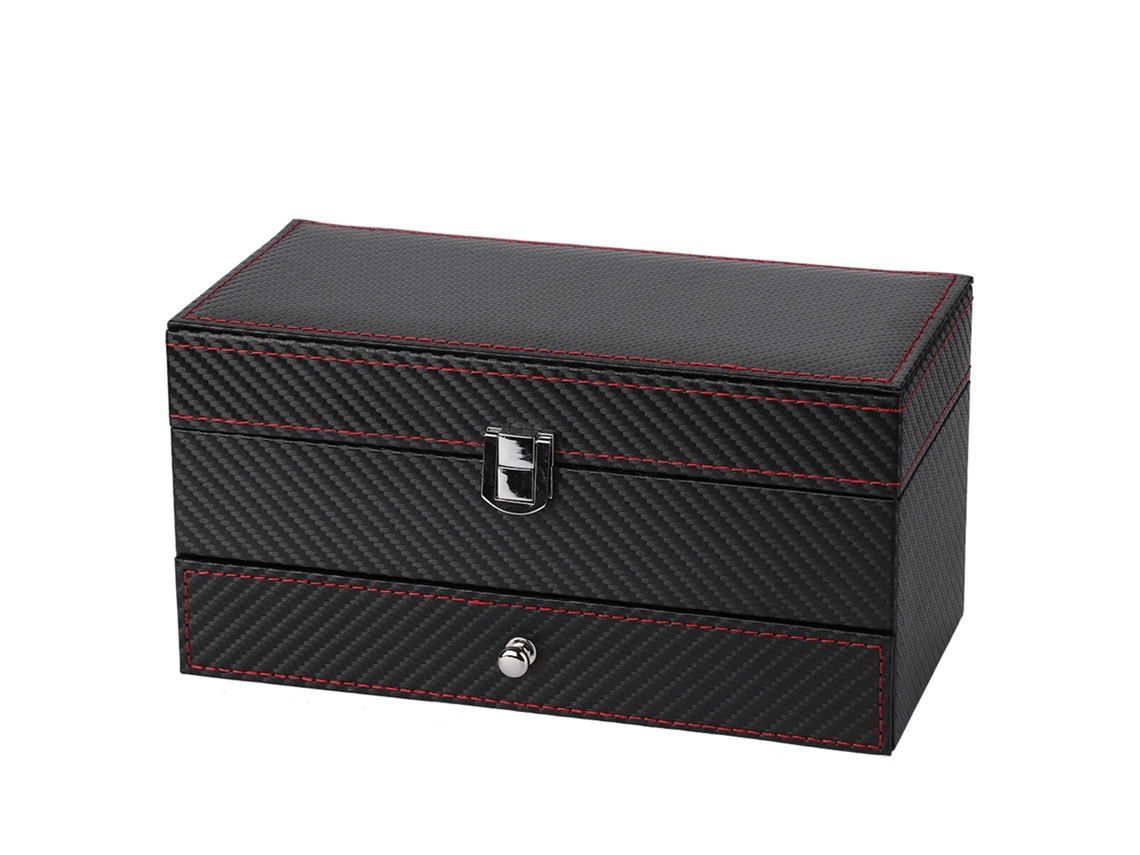 Caja Organizadora Doble Para Joyas: Relojes, Pendientes, Anillos, Pulseras Y Collares.