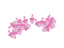 Chupetes de acrílico transparente rosa, 20 unidades, para baby shower.
