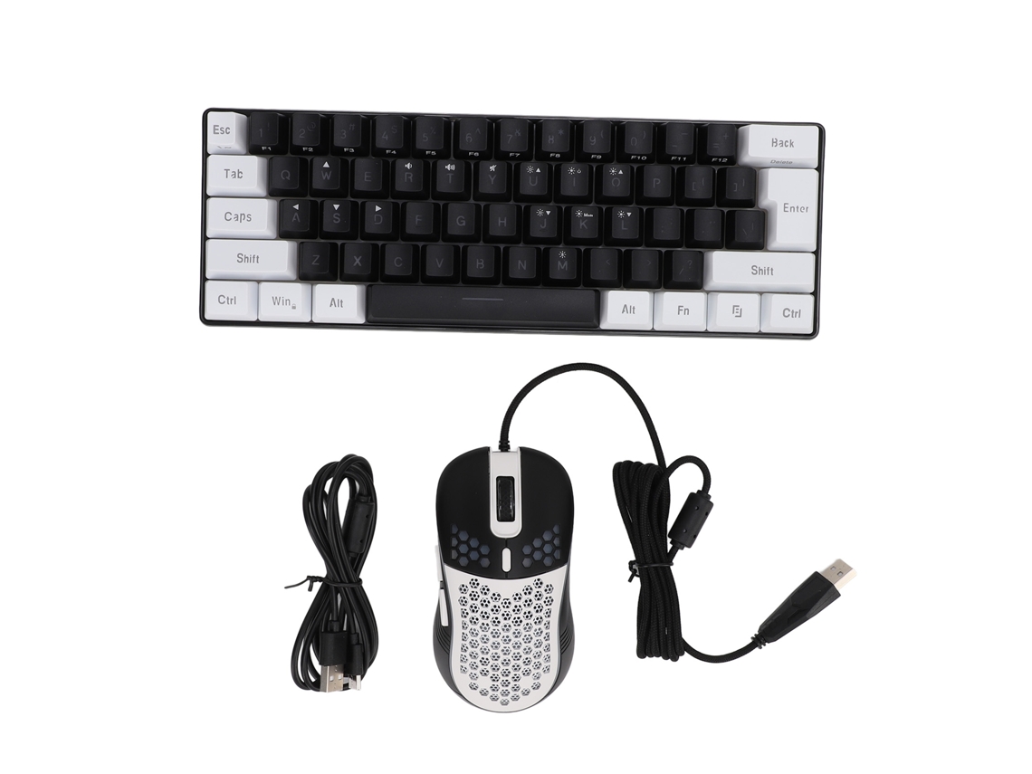 Teclado Y Ratón Para Juegos Con Cable, Iluminación Rgb, 61 Teclas, Diseño Ergonómico, Compatible Con Windows Y Mac.