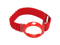 Correa de reloj de nailon rojo con tela elástica y protector de plástico para Google Pixel