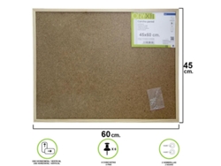 Corcho Pared 45x60 cm Marco Madera Con 6 Chinchetas ORYX