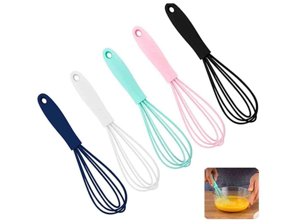 Linjou Batidor De Silicona Mini 5 Piezas Coloridas, Batidor De Huevos Resistente Al Calor Para Cocina