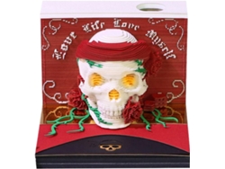 Calendario 3d 2026 - Bloc De Notas Con Diseño De Escultura De Papel Hojas Desmontables Y Calavera De