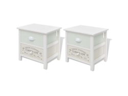 Maison Exclusive - Mesitas De Noche De Estilo Francés De Madera 2 Unidades