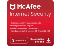 Software MCAFEE Internet Security ES ESD (3 Dispositivos)