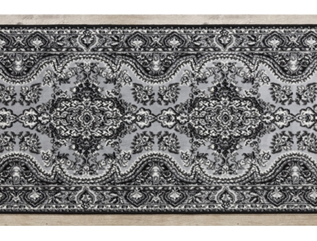 Alfombra de Pasillo DYWANY LUSZCZOW Bcf Morad Wiosna Rosetón (80 x 530 cm - Polipropileno - Gris y Plateado)