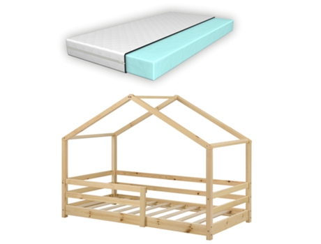 Estructura de Cama Infantil [EN.CASA] (Beige - Madera - 80 x 160 cm)