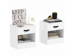 Mesinha de Cabeceira com 2 Prateleiras, 35x29,5x60 Cm, Cinza e Branco ZENCORE SERVICES
