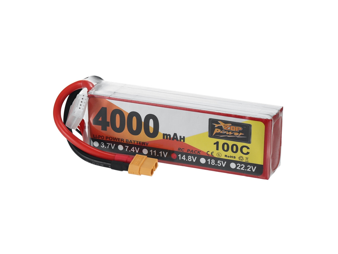 Batería Lipo XT60 Zop Power de 14,8 V, 4000 mAh, 100 C, 4 s, para dron RC