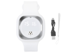 Pulsera Repelente De Mosquitos (repelente De Mosquitos Ultrasónico Con Display De Reloj Led) Blanco