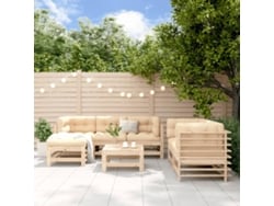 Conjunto de salón de jardín de 2 piezas de pino macizo Dkd Home Decor