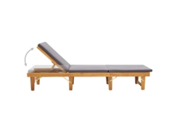 Tumbona | Tumbona De Exterior | Silla Plegable Con Cojín Madera Maciza De Acacia Wsd731148