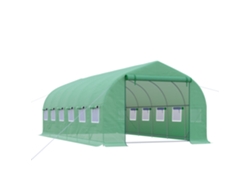 VPMKP - Invernadero túnel Outsunny 6x3x2 m 12 ventanas puerta enrollable