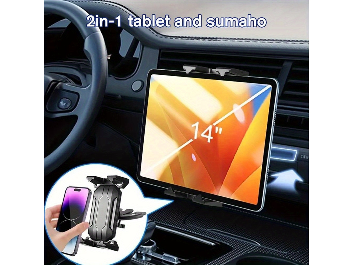 Soporte universal para CD de coche Viewleaf, rotación de 360°, compatible con 4 tabletas de 11 pulgadas, color negro