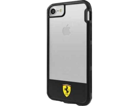 Funda Apple iPhone 7/8/Se 2020 FERRARI Anti-Choque (Transparente y Negro)