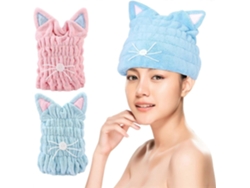 Juego de 2 gorros de ducha de microfibra Rosewell de secado rápido para rizar el cabello.