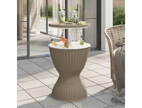 MAISON EXCLUSIVE Mesa nevera 3 en 1 polipropileno marrón claro