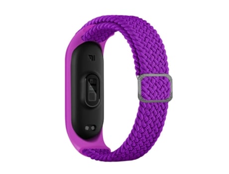 Correa de nailon lazo elástico ajustable elásticos trenzados para Xiaomi Mi Band 5/Band 6/Band 7 - pitaya