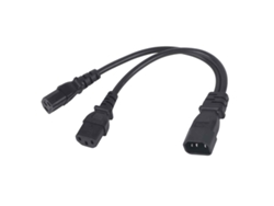 Cable de alimentación hembra IEC320 C14 a 2x C13 (1 a 2, 2500 W, 10 A, 250 V) para monitores LCD