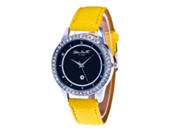 Reloj De Pulsera Moderno De Cuarzo Amarillo Para Mujer, Estilo Casual Y Elegante.